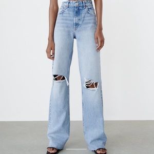 ZARA Light Wash Wide Leg Jeans
